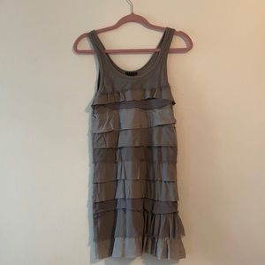 THEORY TIERED RUFFLE MINI DRESS